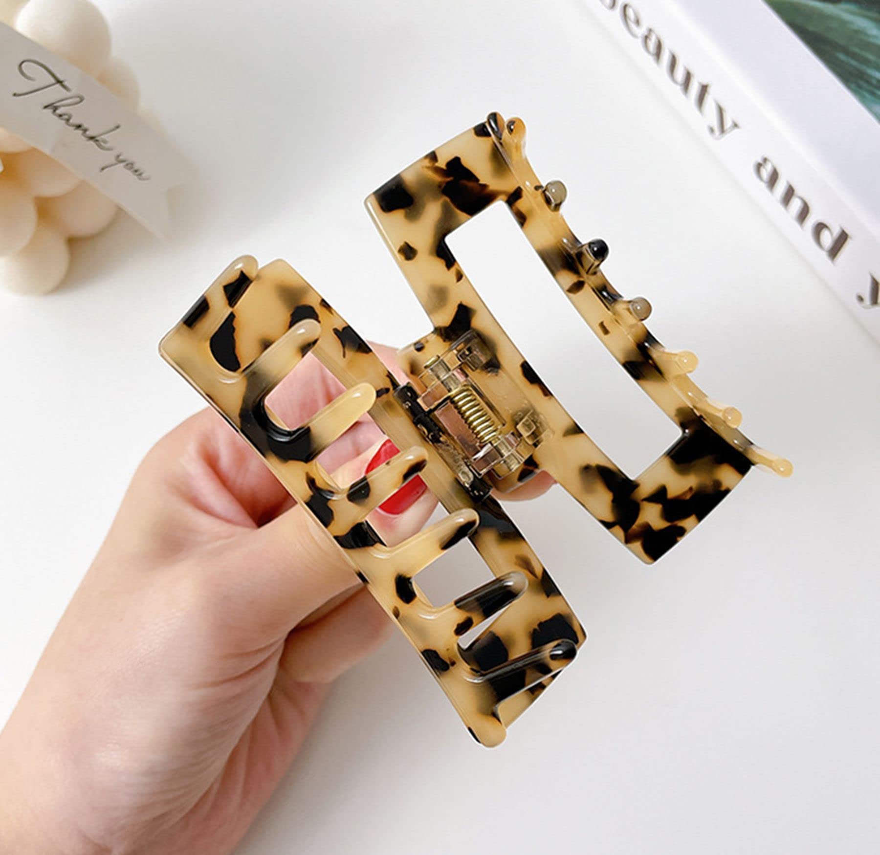 Close up of acetate fiber durable hair claw clips