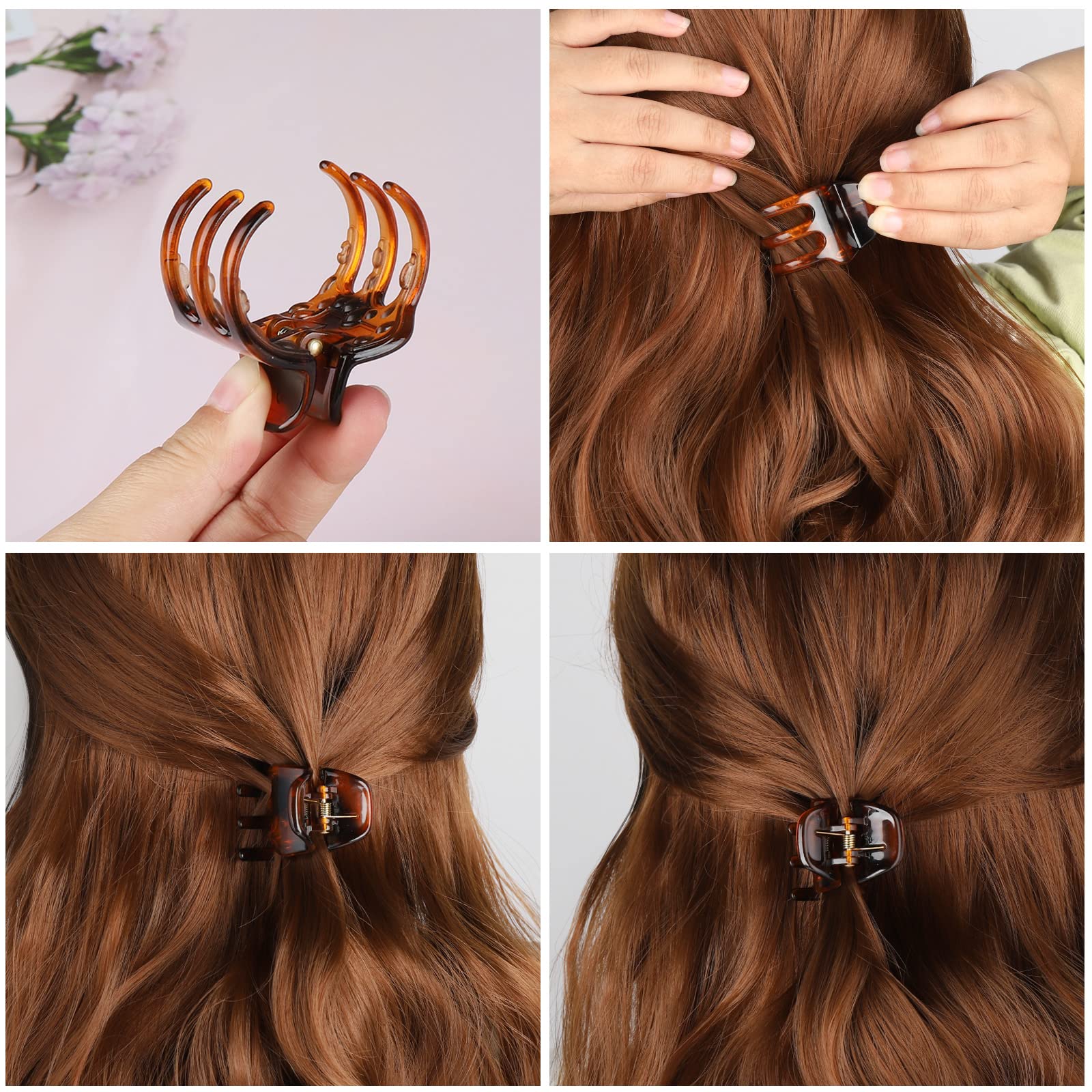 Side profile of Morhom hair claw clip showing alloy spring
