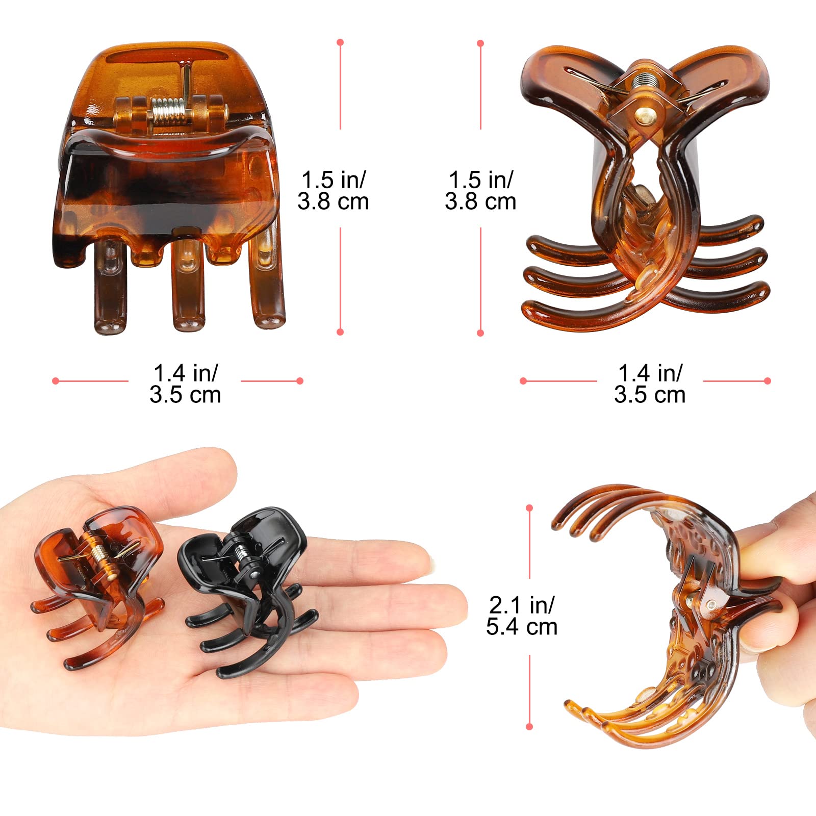 Set of 6 Morhom claw clips for women and girls