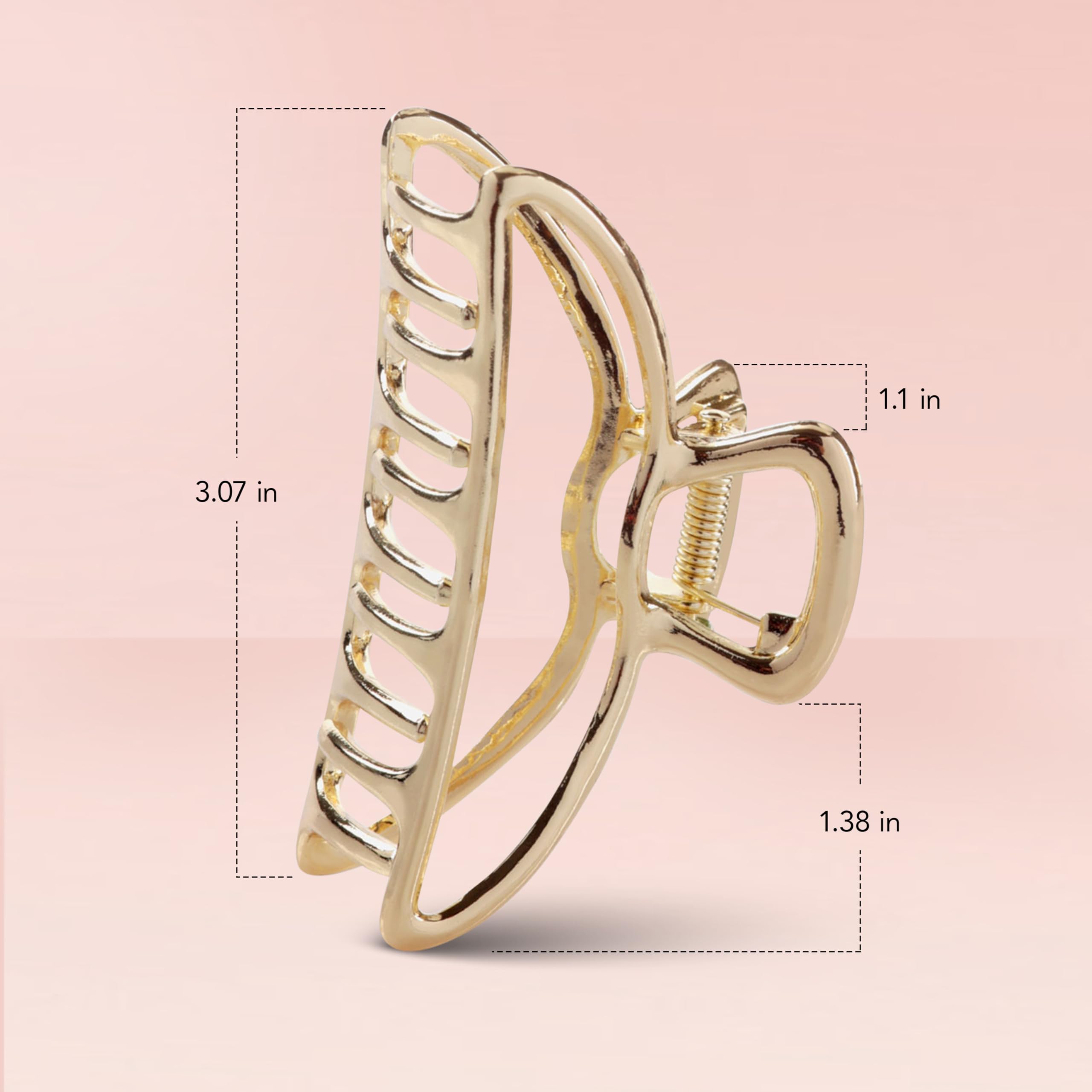Side view of Kitsch gold metal claw clip showing durable teeth