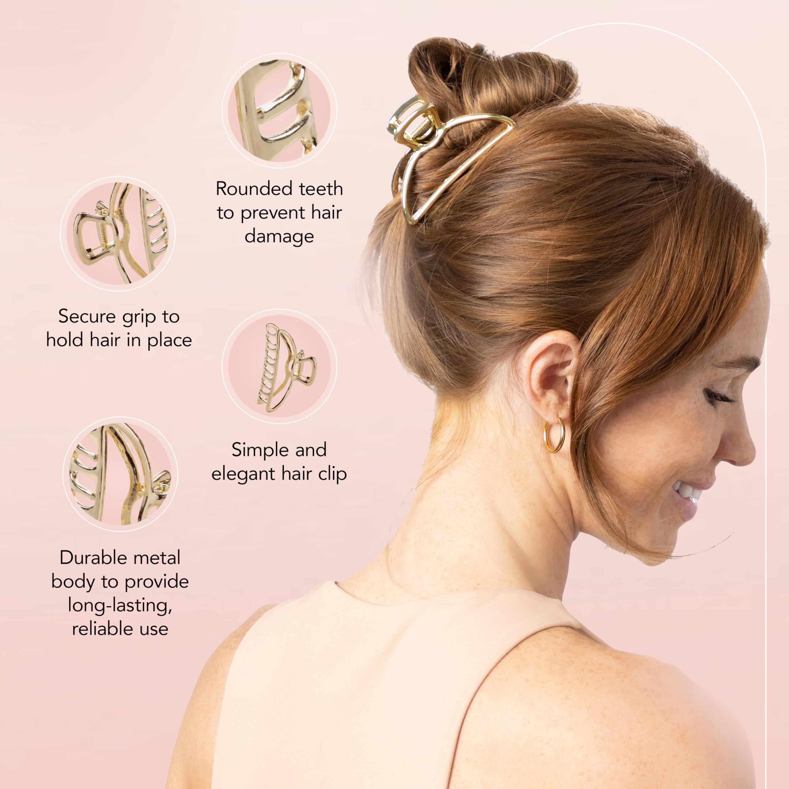 Kitsch elegant gold hair accessory for thick and thin hair