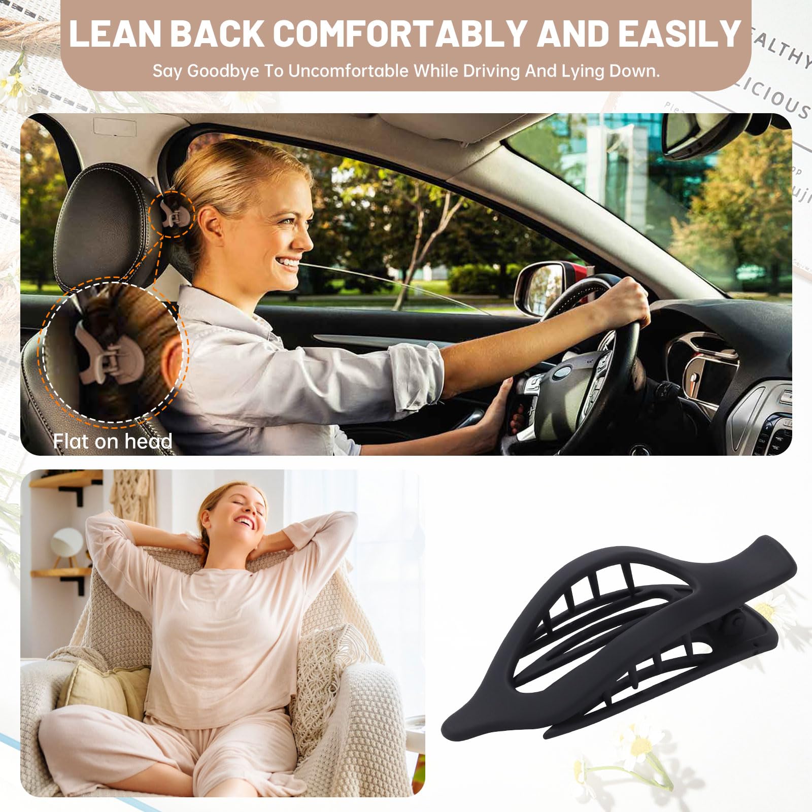 Matte finish side slide volume clips for women