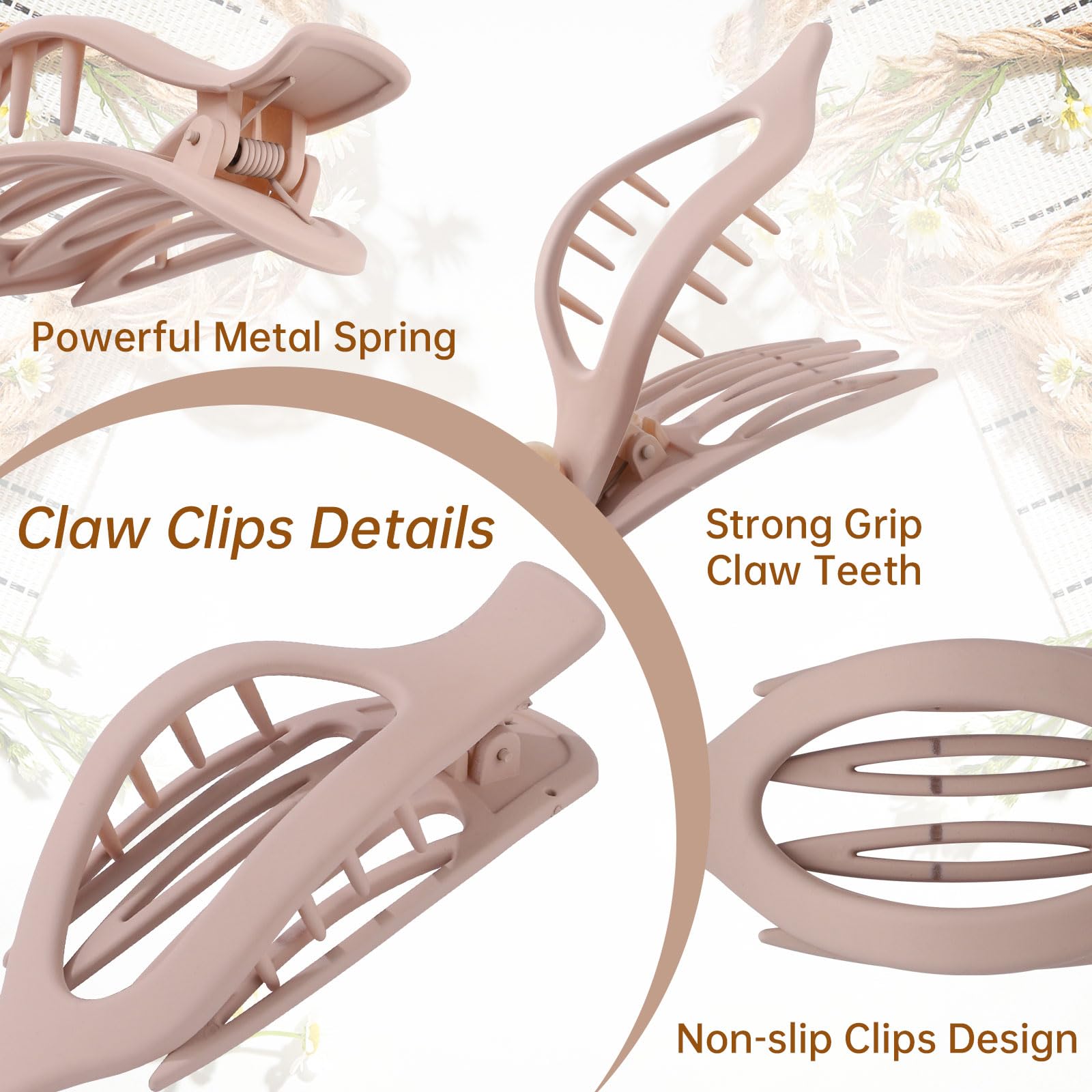 Strong grip matte hair clips for everyday styling