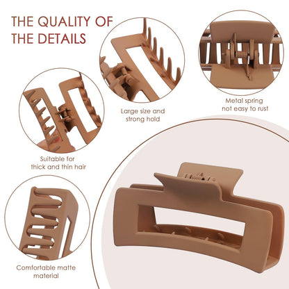 Close up of Mandydov square matte hair claw clip mechanism
