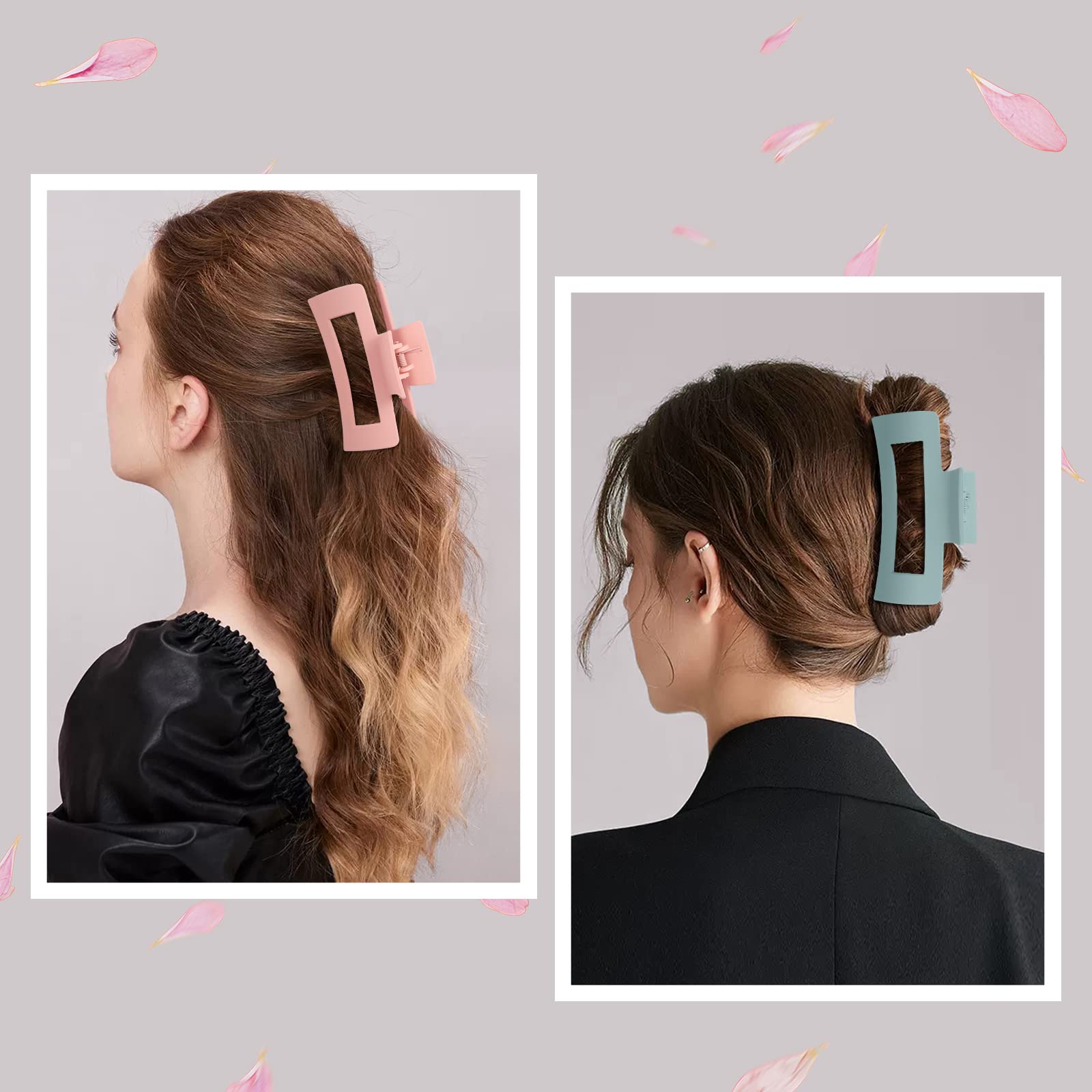 Model wearing Mandydov large non-slip claw clip for an updo