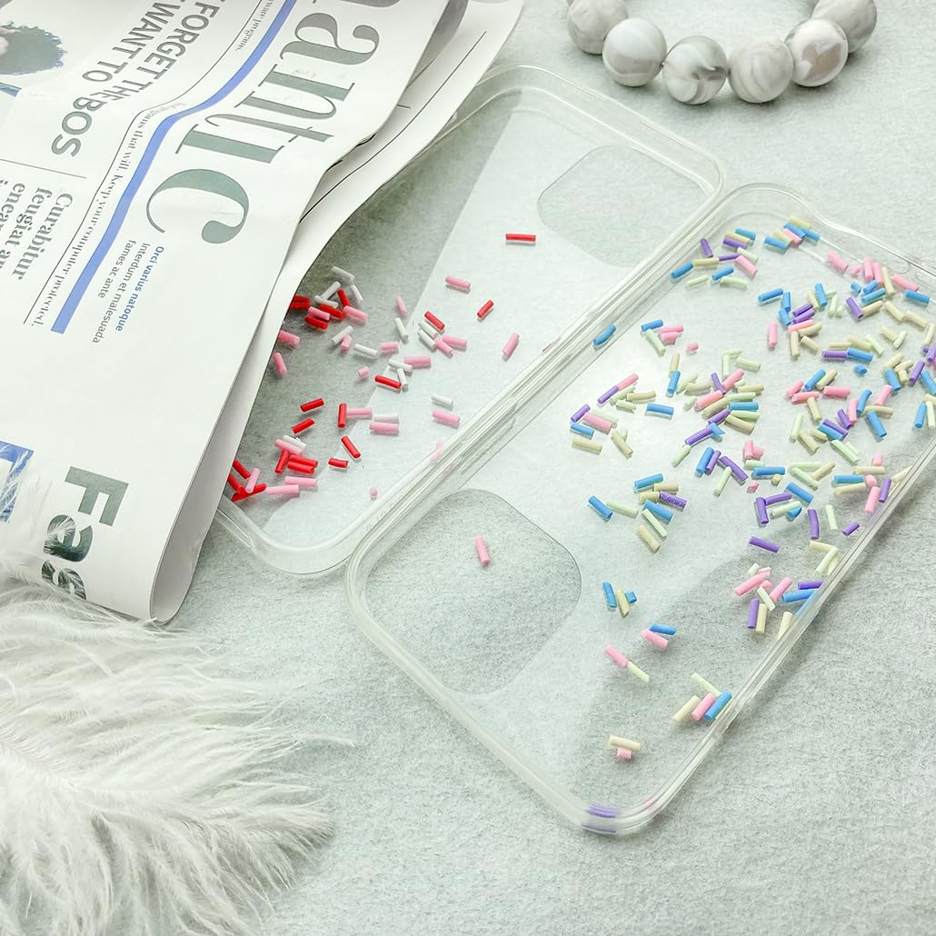 Variety of Mulutoo resin sprinkles in a clear container