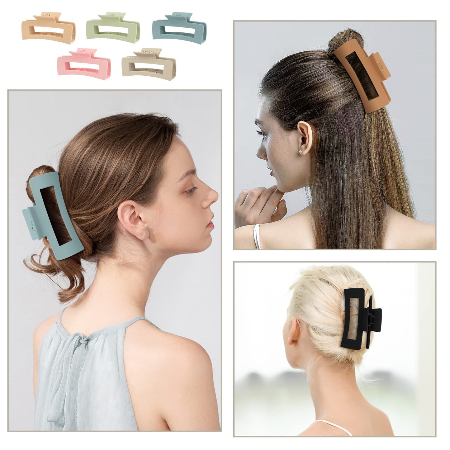Mandydov hair claw clips arranged in a flat lay display