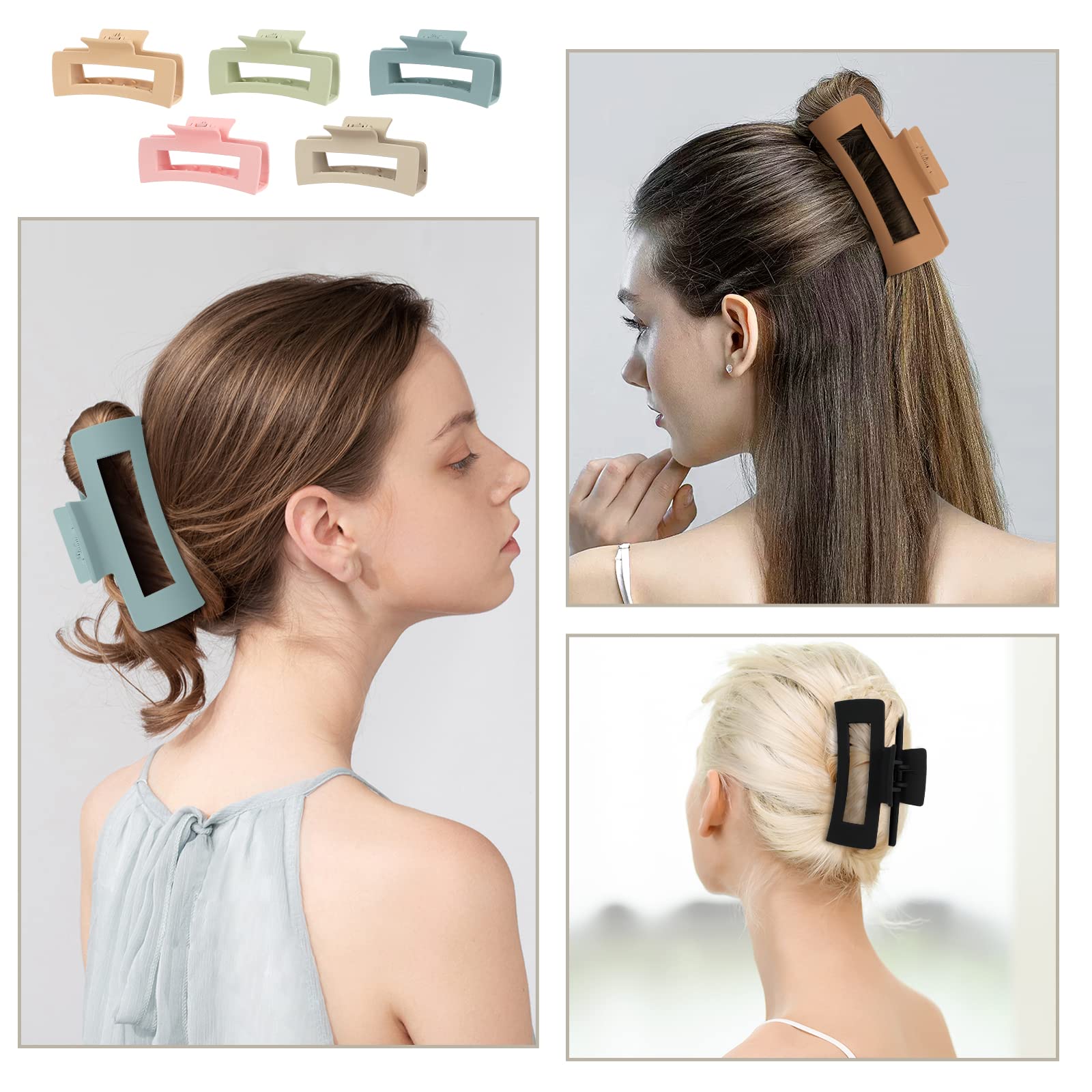 Mandydov hair claw clips arranged in a flat lay display