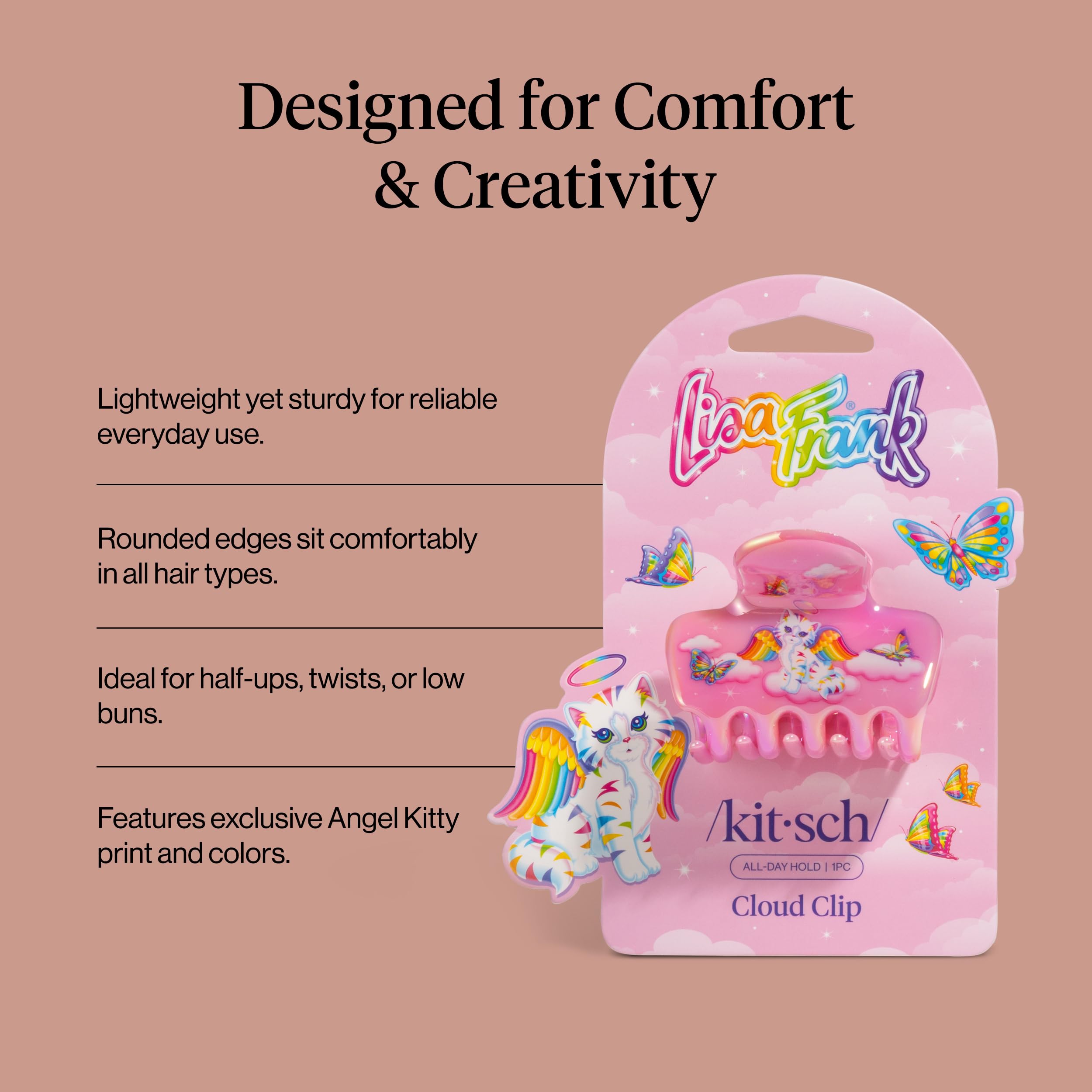 Kitsch imported hair accessories packaging showcasing the authentic brand collaboration