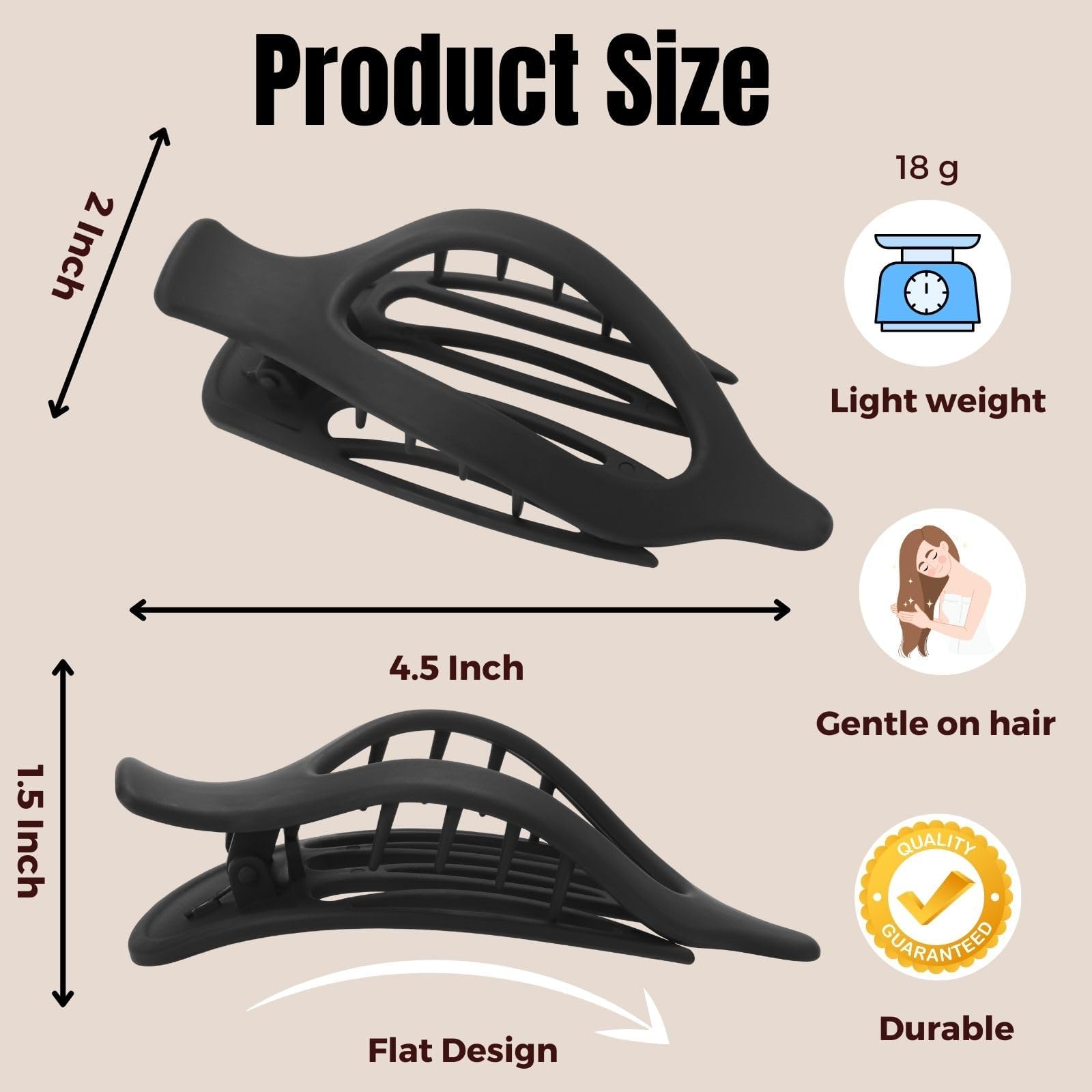 Centstar matte no crease claw clips in various colors