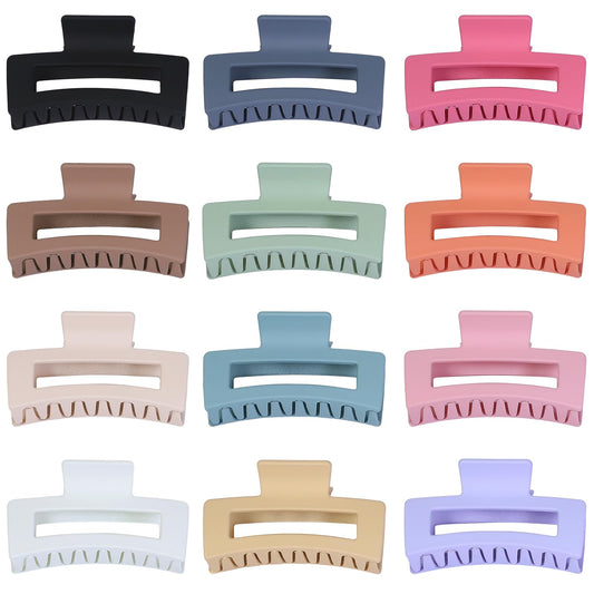 Assorted colorful square jaw clips for thick and thin hair