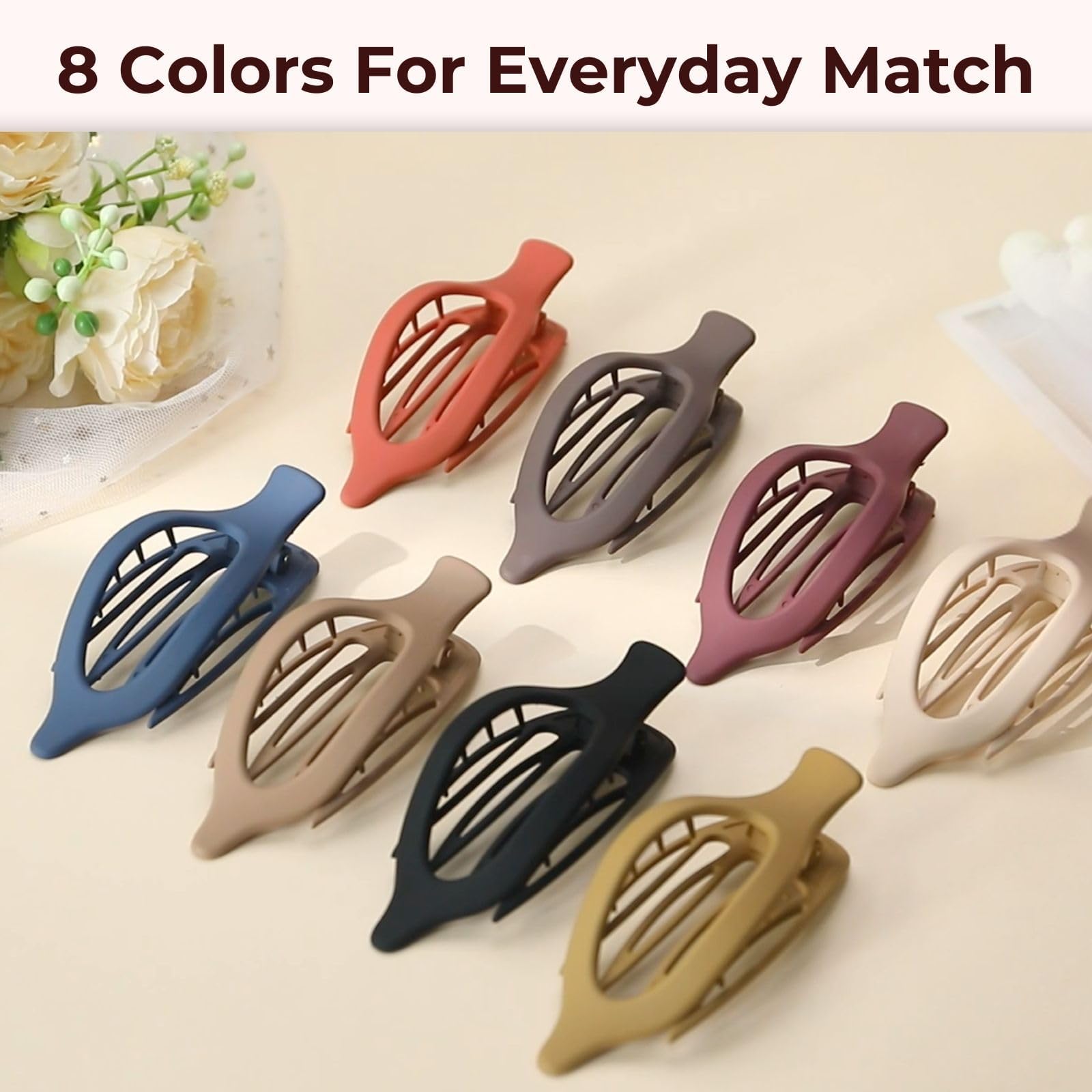 Centstar flat hair clips used for an elegant half-up hairstyle