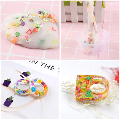 Detailed layout of blue rod sprinkles and envelope shaped soft pottery pieces for DIY phone case decoden crafts