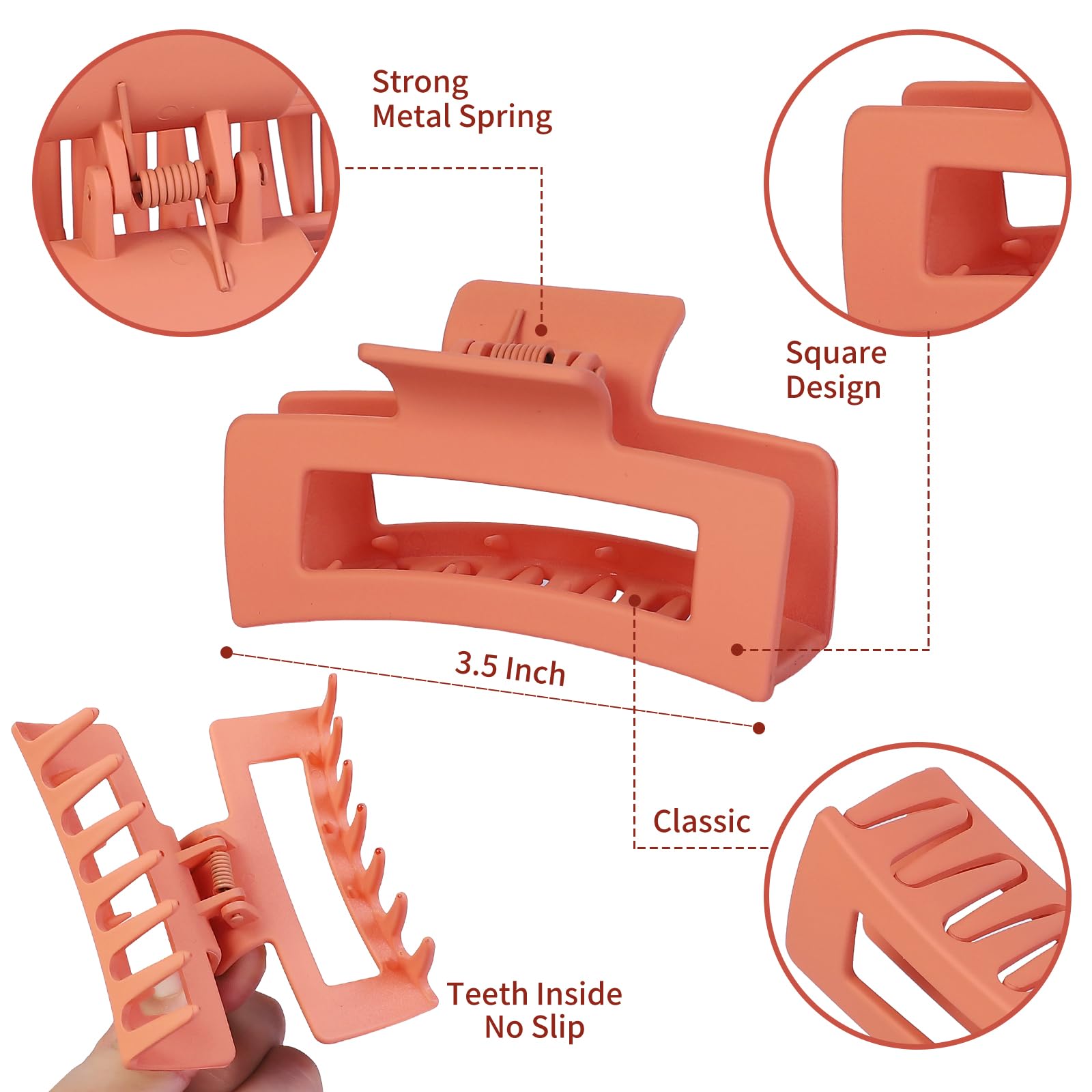 Collection of 12 pieces medium size square hair accessories