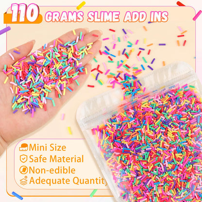 Close up of colorful fake sprinkles for slime and crafts