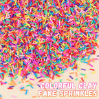 Polymer clay sprinkles arranged for nail art and resin crafts
