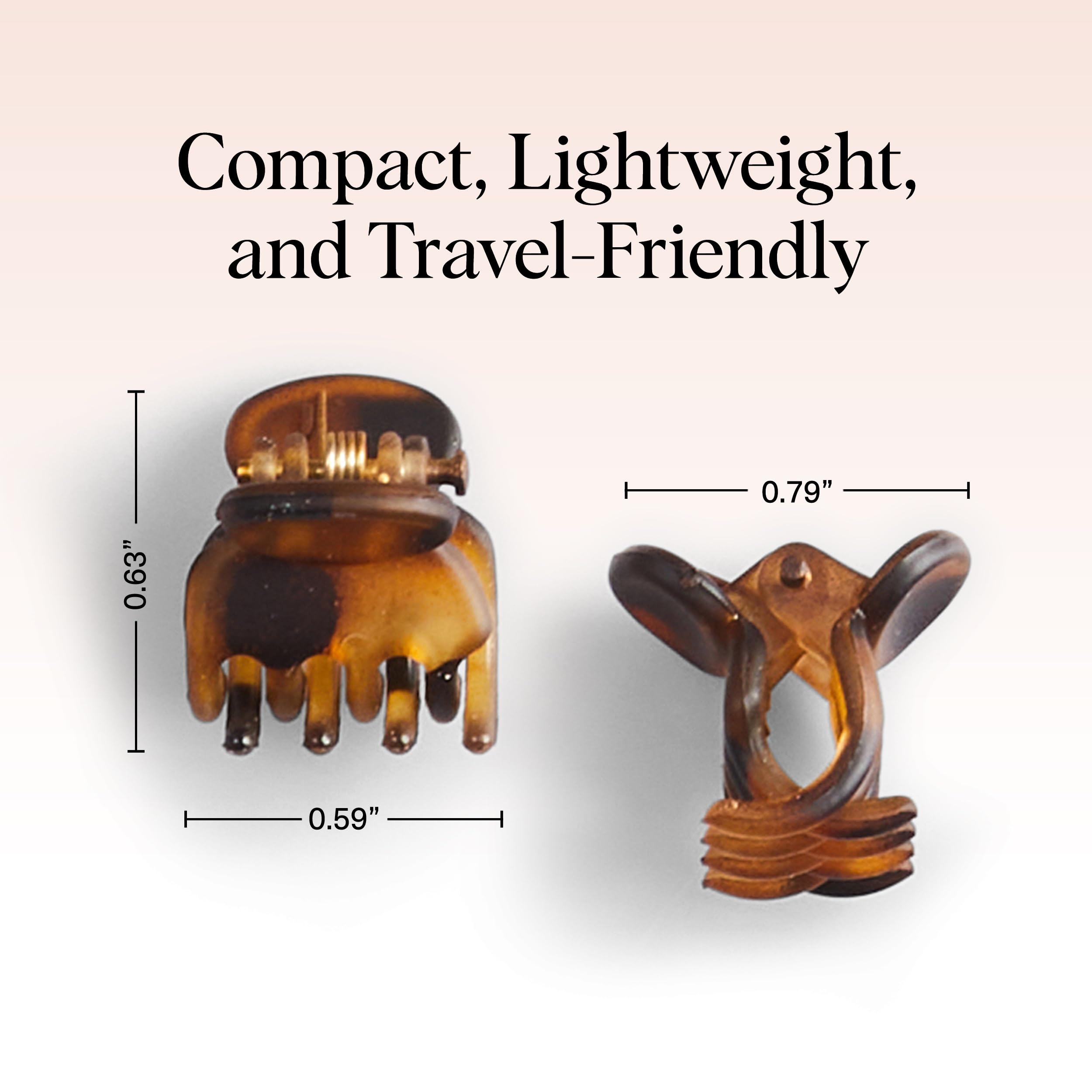 Tortoise and black mini hair clips for women