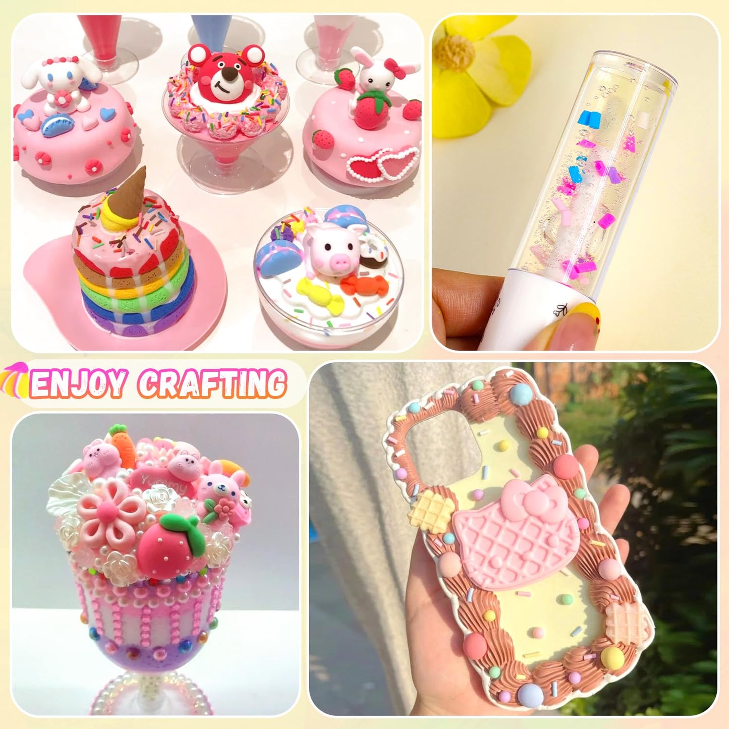 Crafting materials including Tinkrstuff polymer clay mix ins