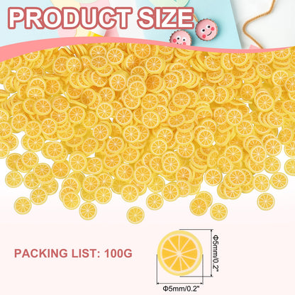 Close up of yellow lemon fruit art slices for nails