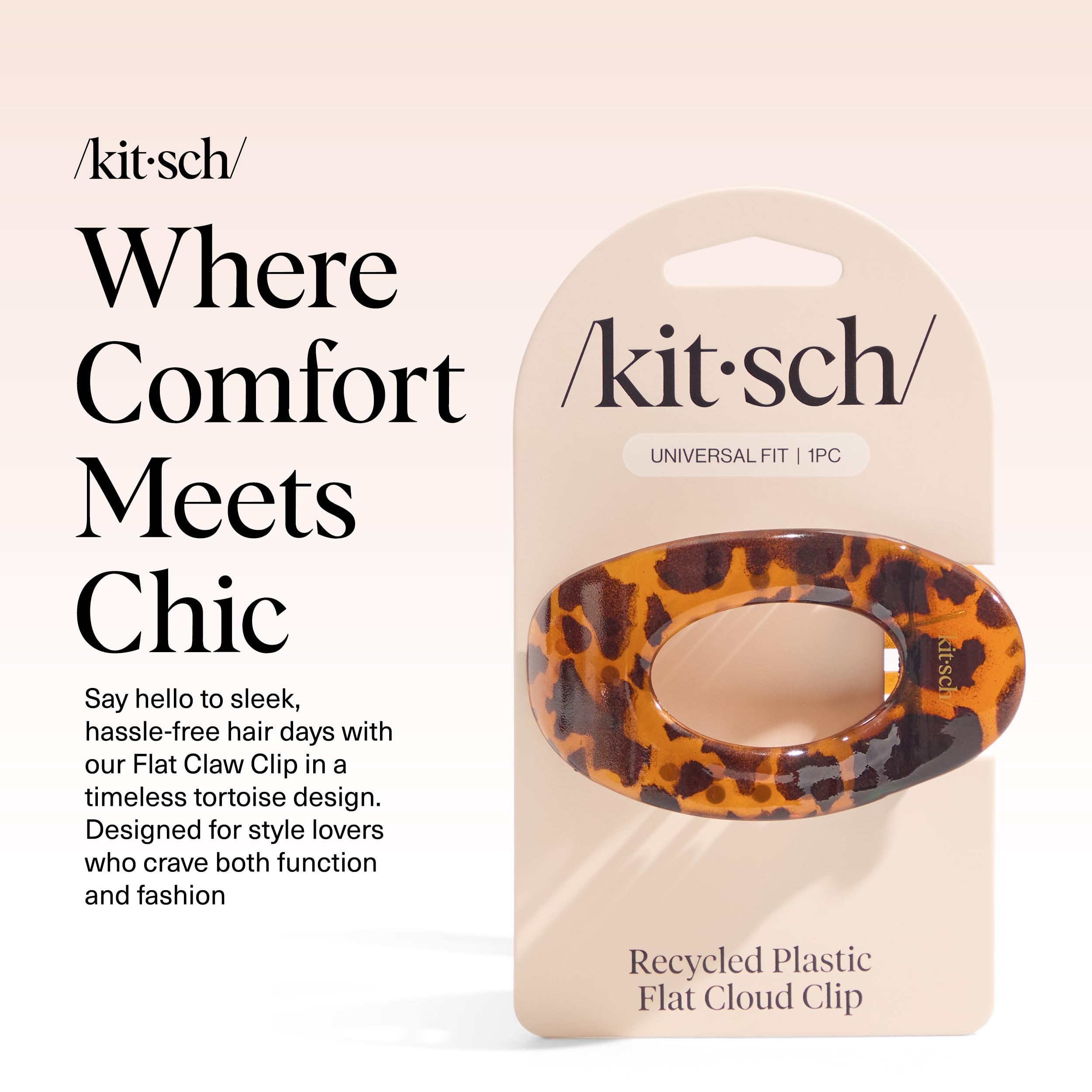 Side profile of Kitsch flat hair claw showing low profile design