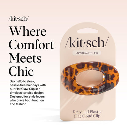 Side profile of Kitsch flat hair claw showing low profile design