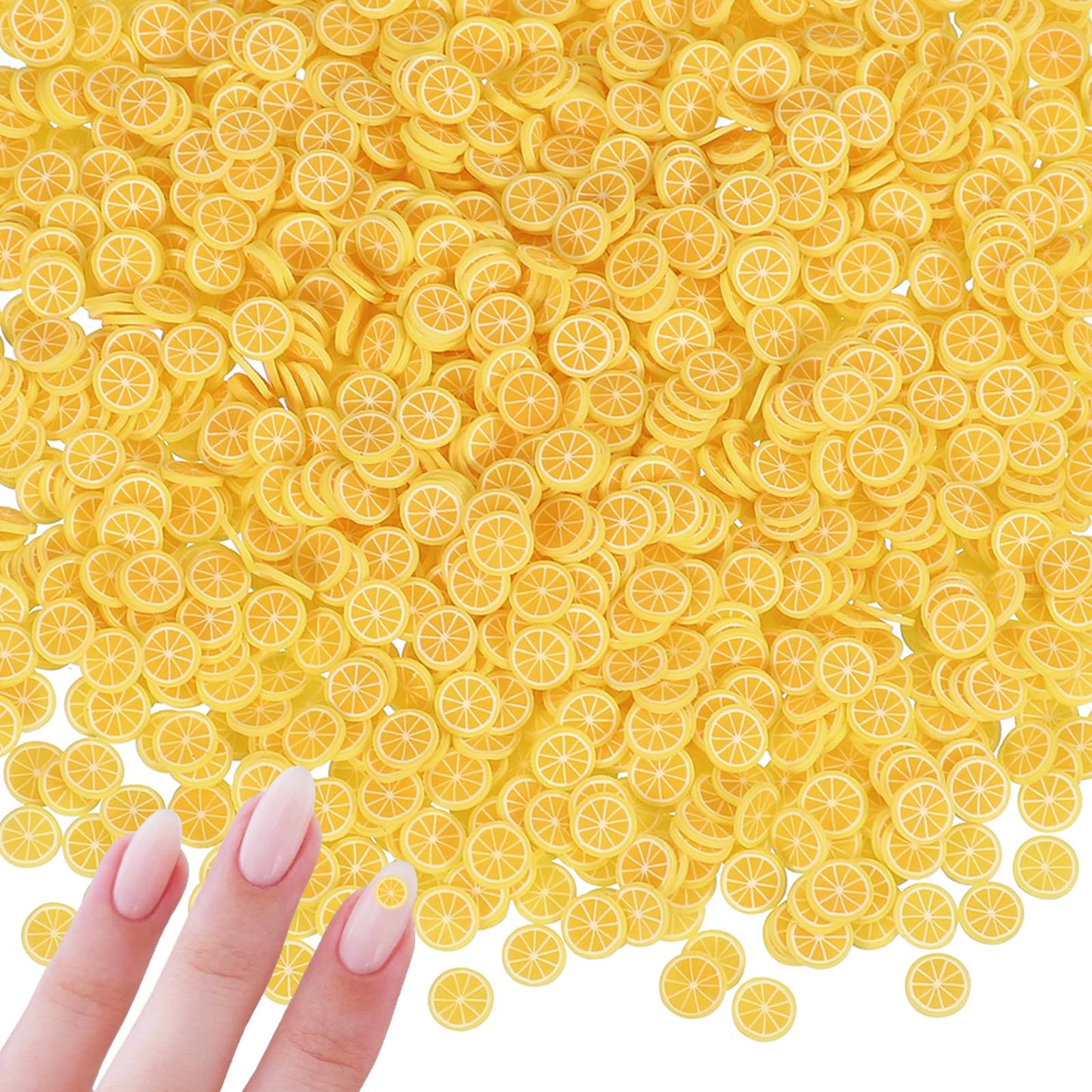 Detailed view of 5mm lemon fruit craft embellishments