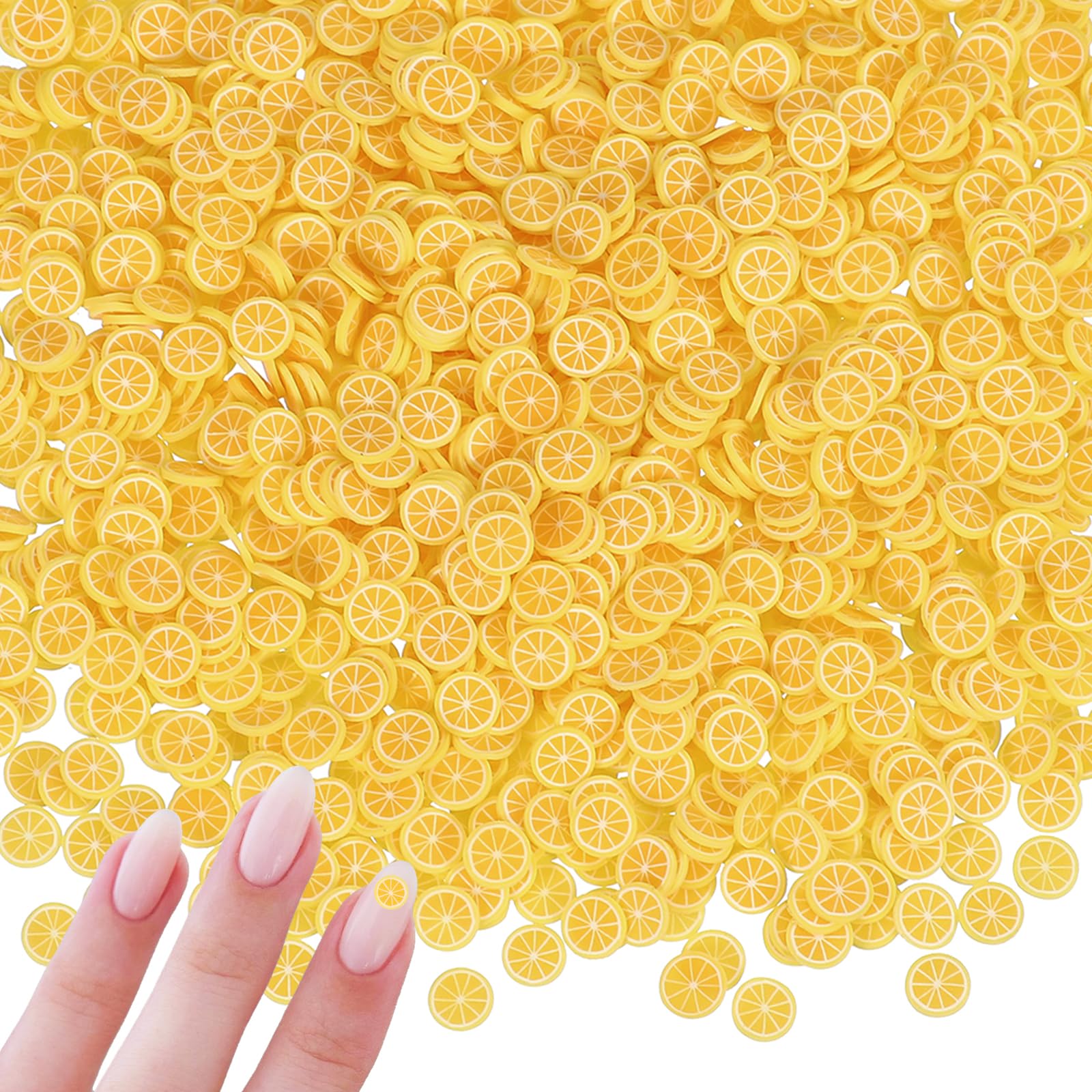 Detailed view of 5mm lemon fruit craft embellishments