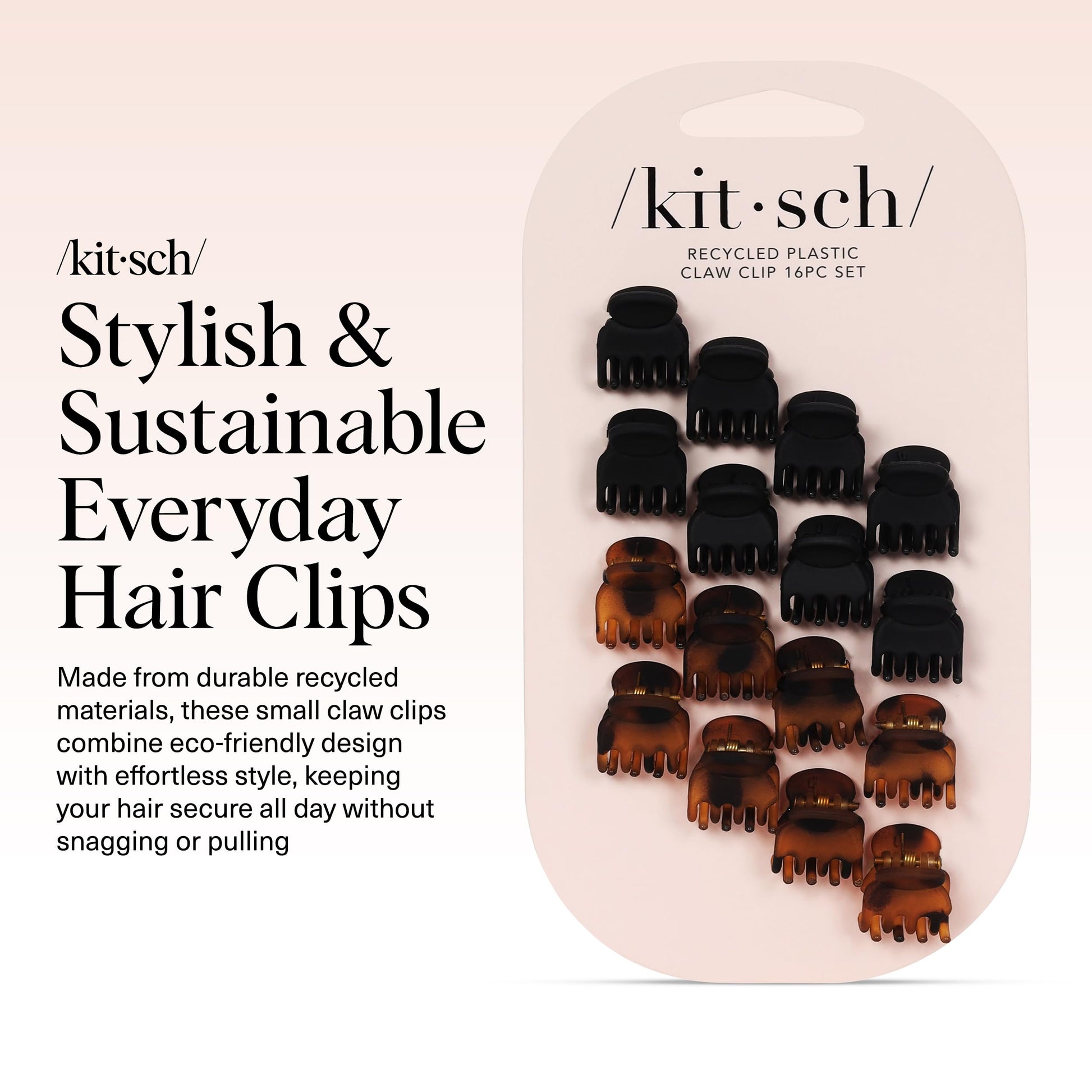 Kitsch 16 pack claw clips assortment on white background
