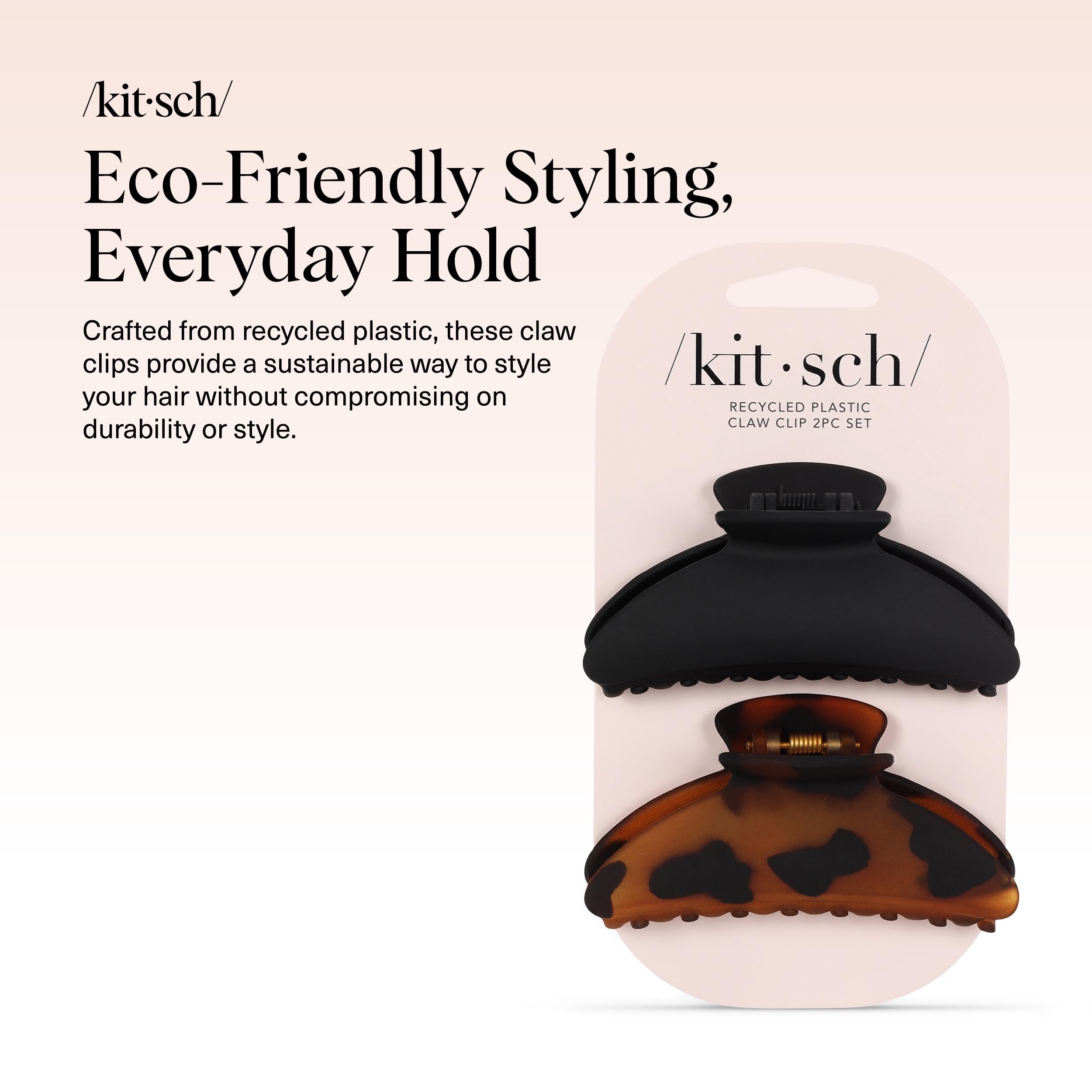 Two pack Kitsch recycled plastic hair clips set