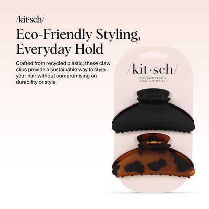 Two pack Kitsch recycled plastic hair clips set