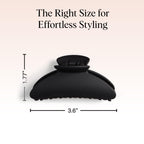 Kitsch matte black hair clip showing spring mechanism