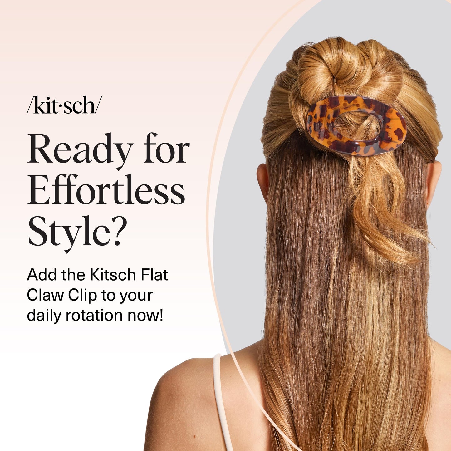 Kitsch branded packaging for medium flat hair claw clip