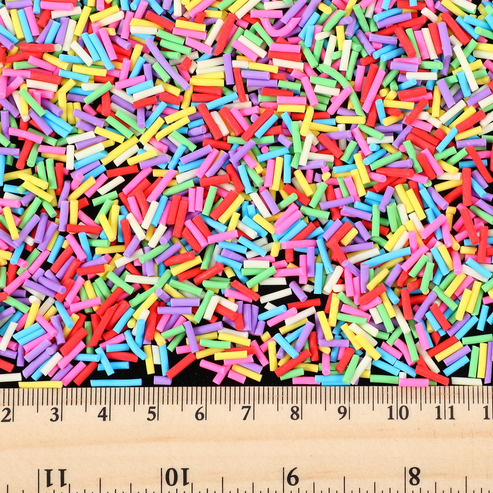 Close up of Ybeaty 0.8cm non-edible fake candy sprinkles