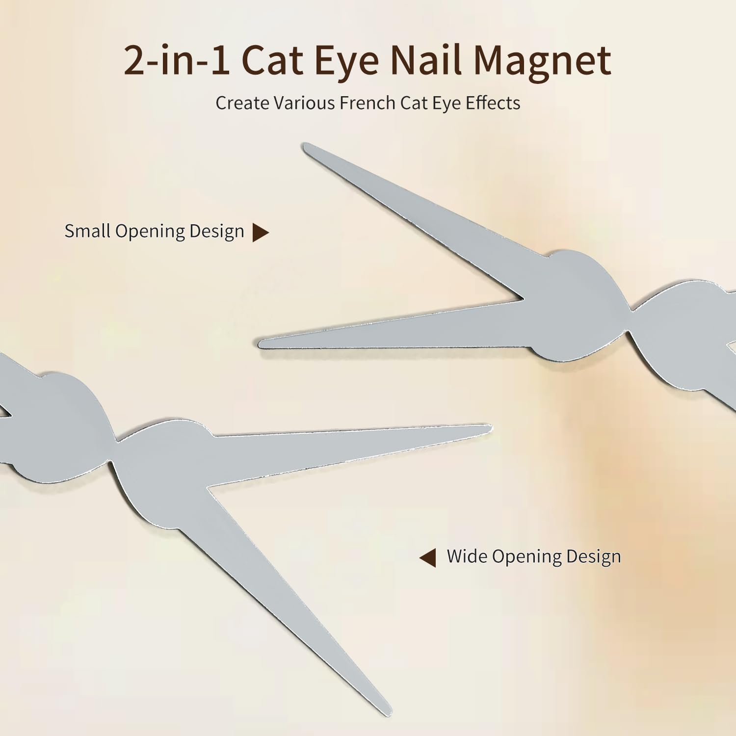Demonstration of French tip cat eye design