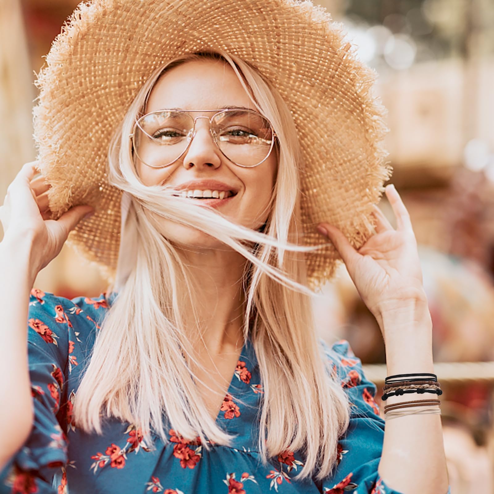 Four distinct styles of damage free hair bands arranged neatly to highlight woven textures.