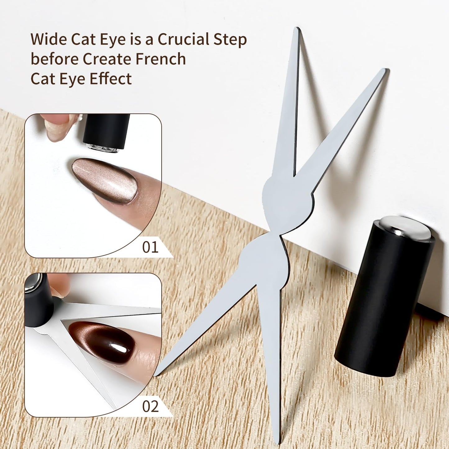 Professional nail technician using cat eye magnet