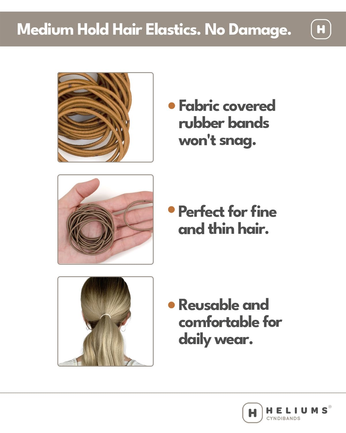 Heliums color match hair accessories packaging displaying the forty count quantity