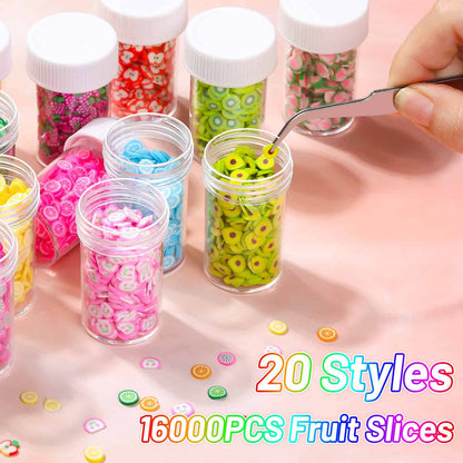 Close up of highly detailed polymer clay miniature fruit slices ideal for resin jewelry making.