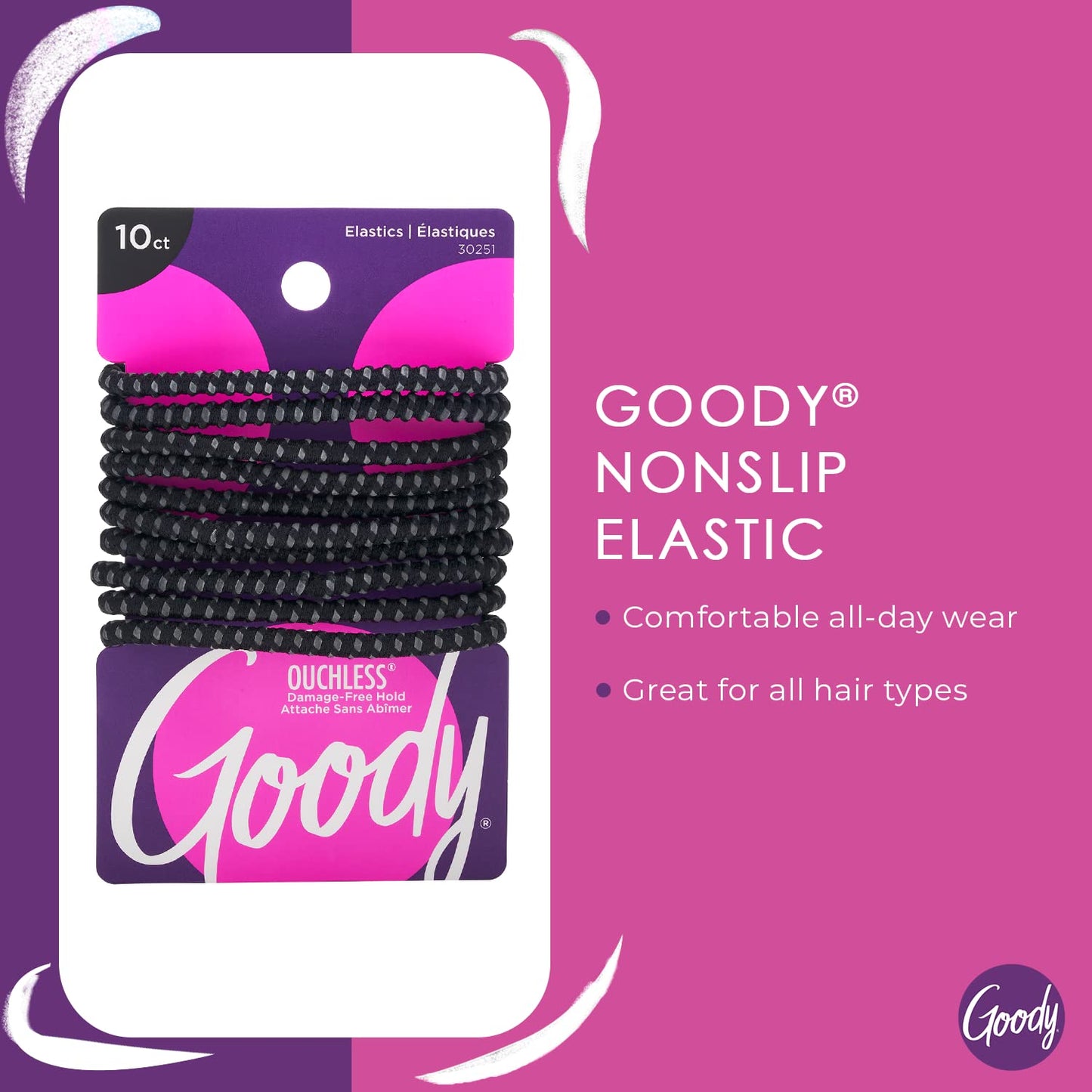 Close up of 4mm black slideproof elastic bands with silicone detailing
