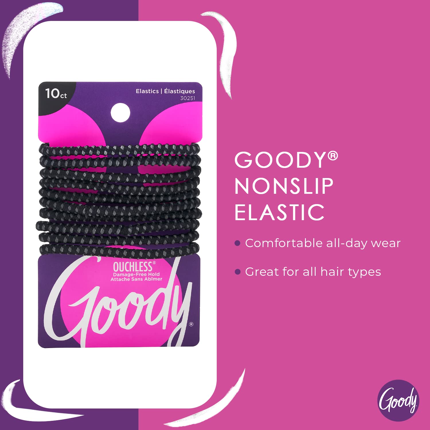 Close up of 4mm black slideproof elastic bands with silicone detailing
