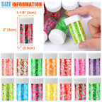 Various styles of polymer clay slices spread out showing detail and color.