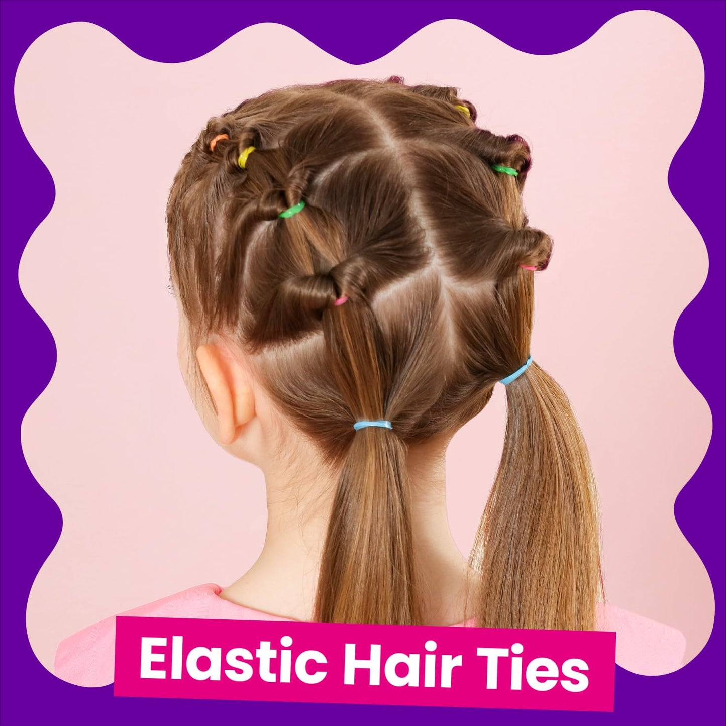 YGDZ colorful mini rubber bands with included rat tail comb and styling tools