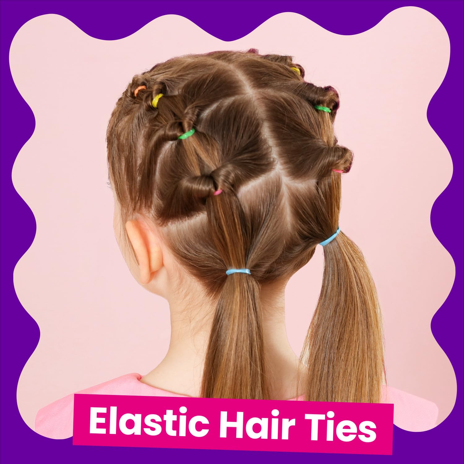 YGDZ colorful mini rubber bands with included rat tail comb and styling tools