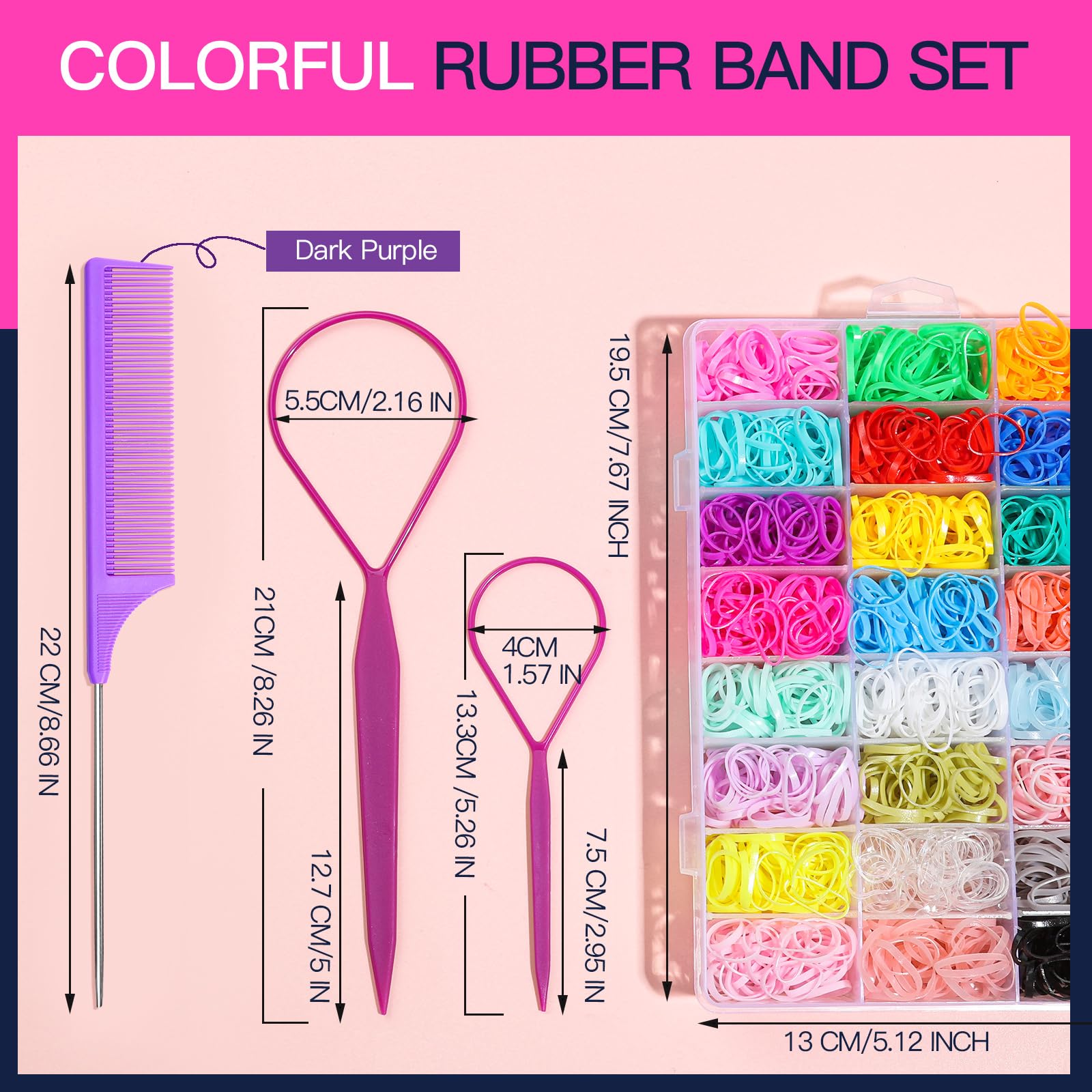 Soft small hair ties for girls braids close up view showing elasticity