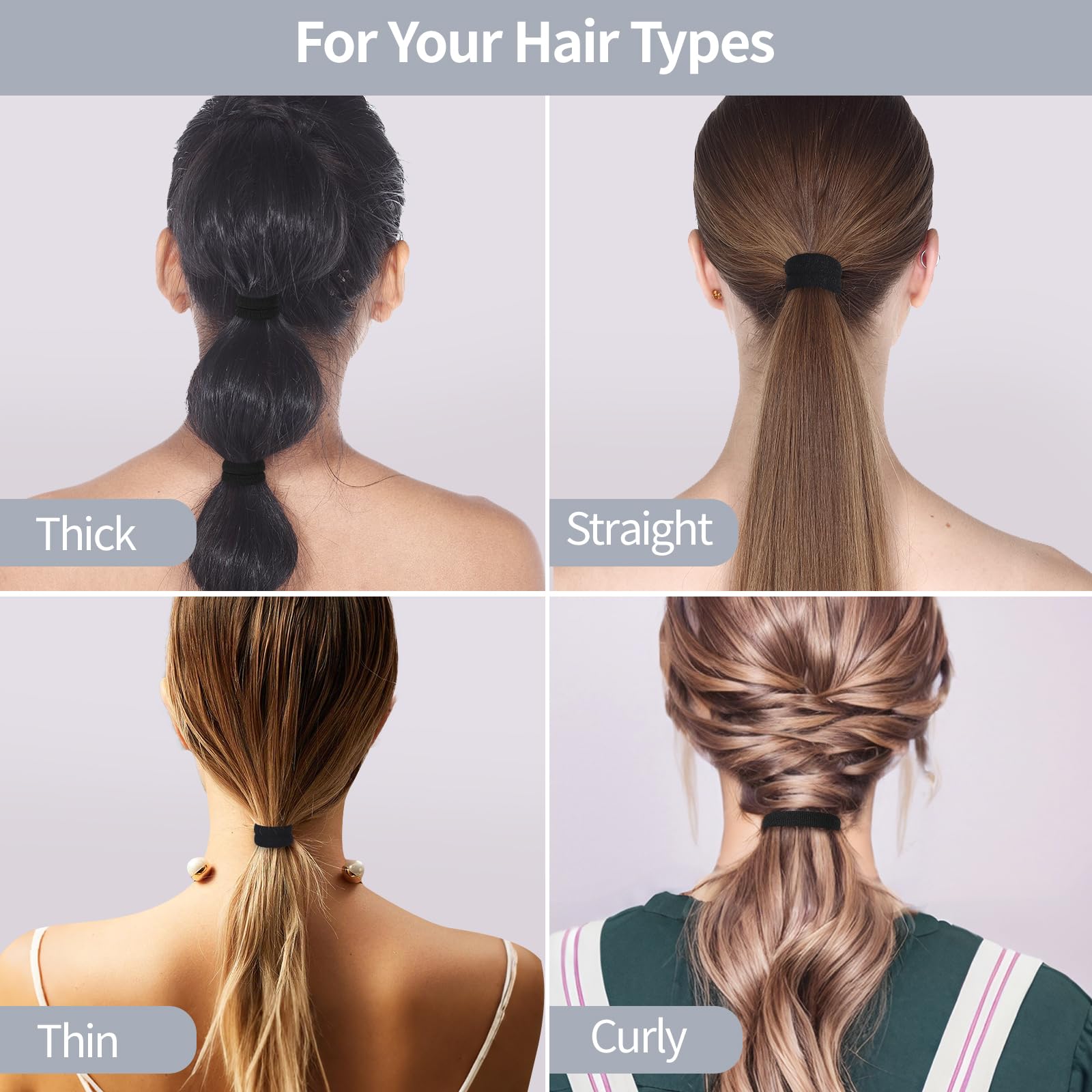 No damage hair ties being used to secure a thick high ponytail lifestyle shot