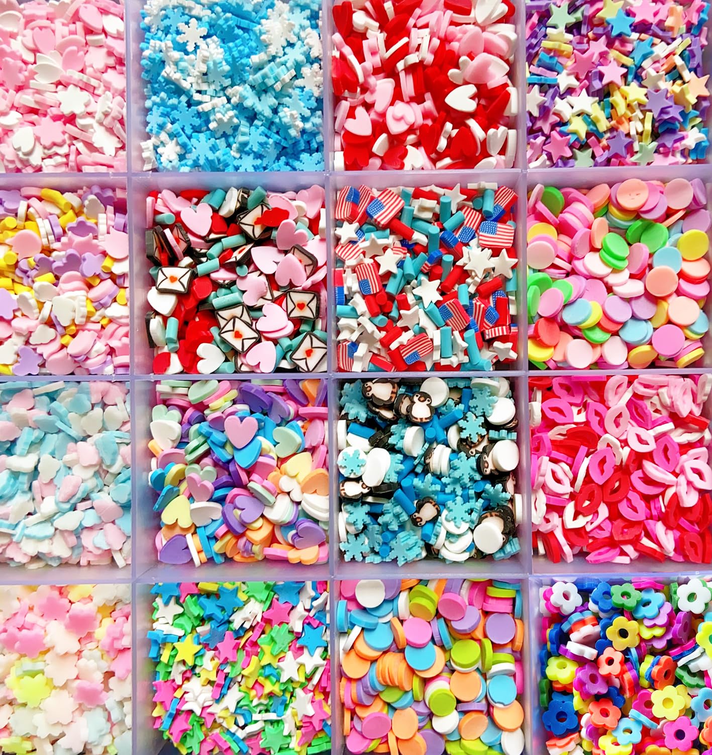 Assorted styles of Ehope polymer clay slices for nail art