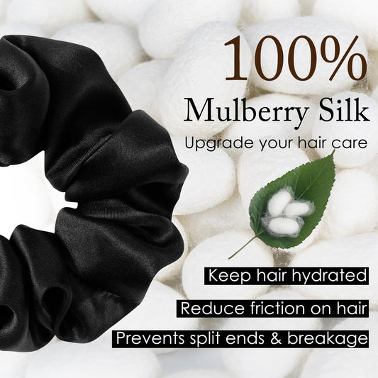OLESILK real silk hair ties for frizz prevention close up view