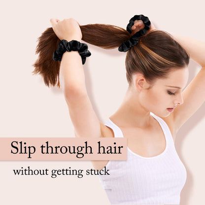 OLESILK anti breakage pure silk ponytail holders elastic stretch view