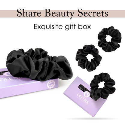 OLESILK premium mulberry silk hair ties set for women and girls