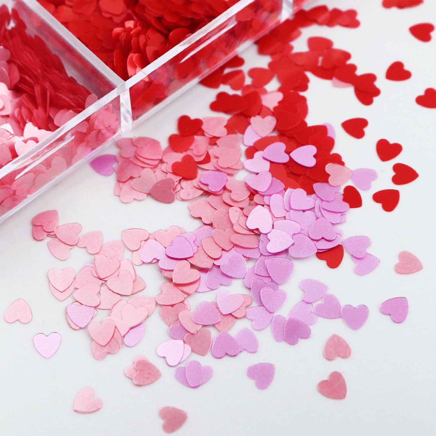 Heart shaped glitter flakes for DIY acrylic nail art decoration